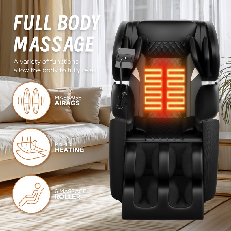 Full Body Air Pressure Shiatsu Massage Chair Recliner ZERO GRAVITY Foot Roller gallery