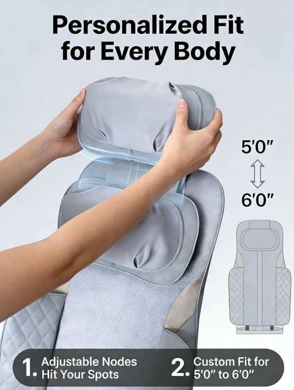 Shiatsu Massage Chair with Heat, Full Back Shiatsu & Rolling, Comfortable Massag gallery