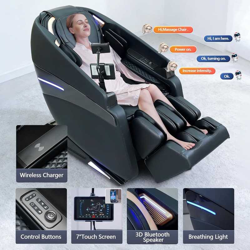 4D Shiatsu Massage Chair with Heat & Zero Gravity - Full Body Relief at Home gallery