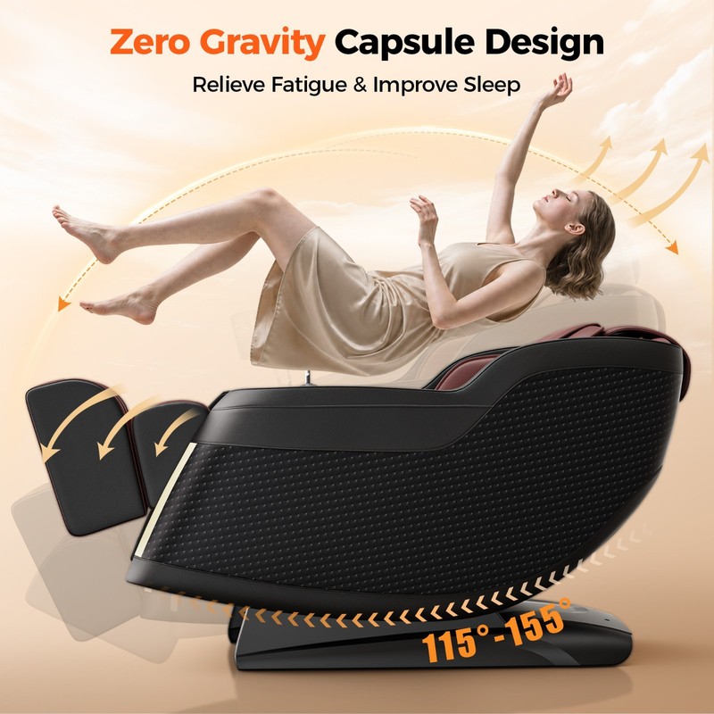 Full Body 4D Zero Gravity Massage Chair Recliner SL Track with Heat, Airbags gallery