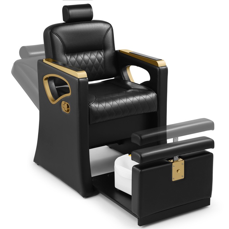 Reclining Heavy Duty Pedicure Chair w/Vibration Foot Spa Basin Nail Salon Beauty gallery
