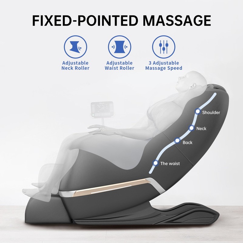 Zero Gravity Full Body Shiatsu Electric Massage Recliner Chair - Black gallery