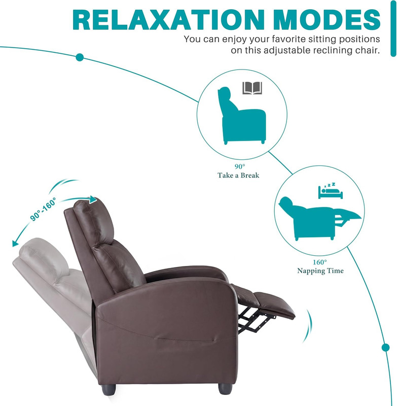 Massage Recliner Chair for Adults, Adjustable Home Theater Seating with Lumbar S gallery