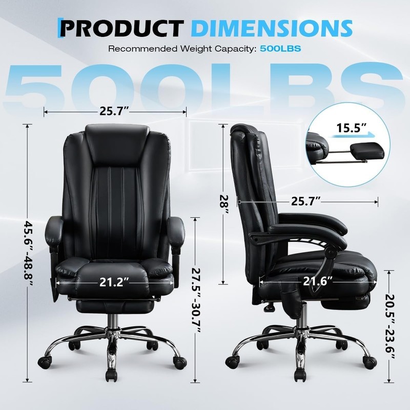 Massage Office Chair with Foot Rest,6 Points Vibration and Heat Ergonomic gallery