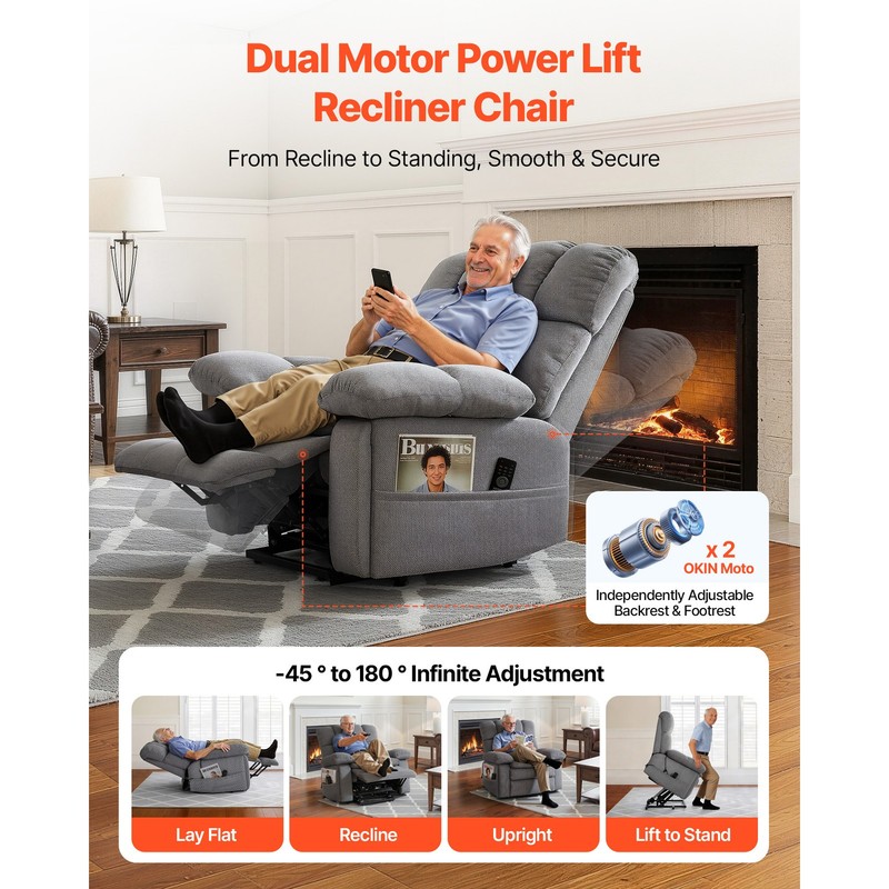 Uimoso Power Recliner Chair with Lift, Heat, and Massage, Dual Motor Design gallery