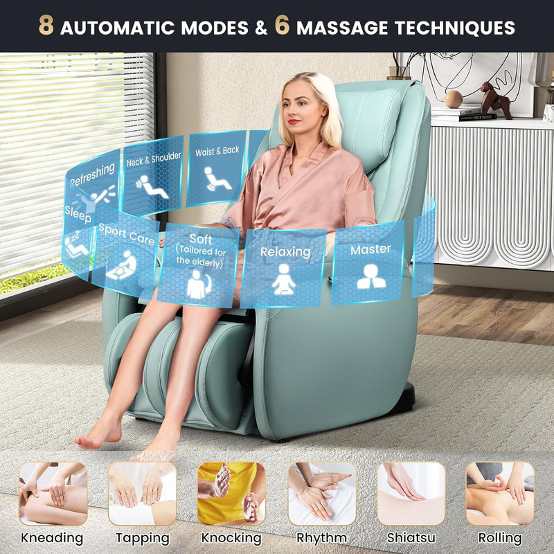 Massage Chair, Full Body Zero Gravity Massage Recliner with SL Track, Waist Heat gallery