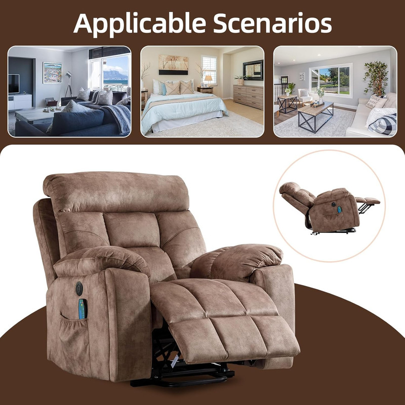 Large Power Lift Recliner Chair with Massage and Heat for Elderly Big and Tall P gallery