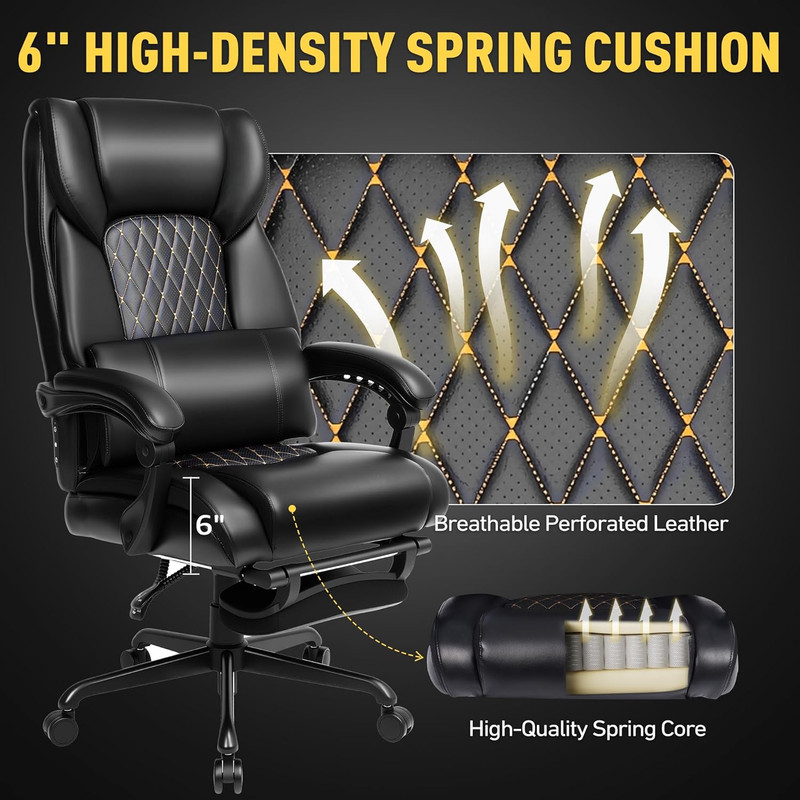 3D Kneading Massage Office Chair with Heat, 500 Lbs Big and Tall Executive Compu gallery