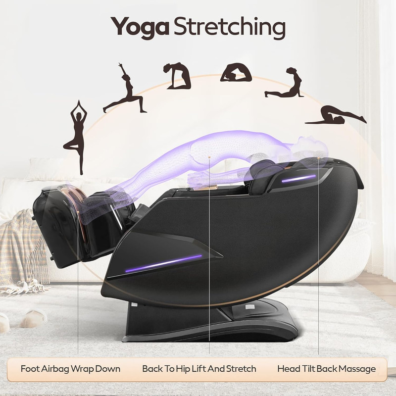 4D Shiatsu Massage Chair with Zero Gravity, Heating, AI Voice & Touch Screen gallery