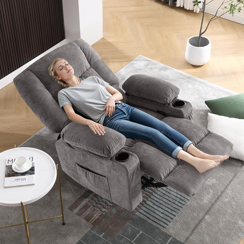 8-Points Massage Recliner Chair with Heated Rocking Function for Adults,Oversize gallery