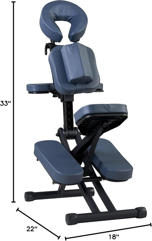 Lightweight Royal Blue Portable Massage Chair - Adjustable Aluminum Frame gallery