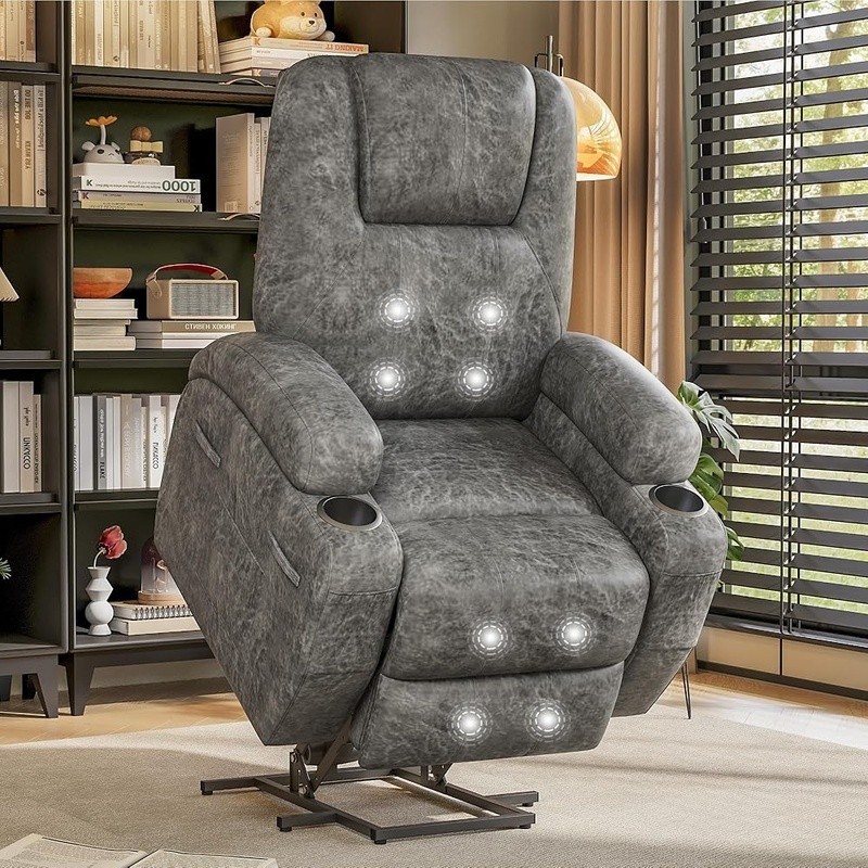 Electric Lift Recliner Chair Massage Vibration Support Storage Easy Assembly New