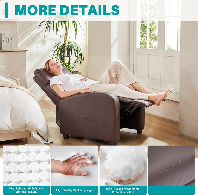 Massage Recliner Chair for Adults, Adjustable Home Theater Seating with Lumbar S gallery