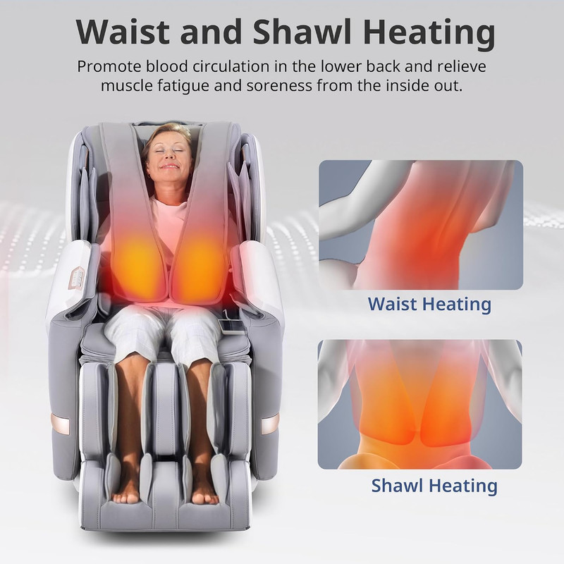 4D Full Body Massage Chair with Heating, Bluetooth, and Extended SL-Track gallery