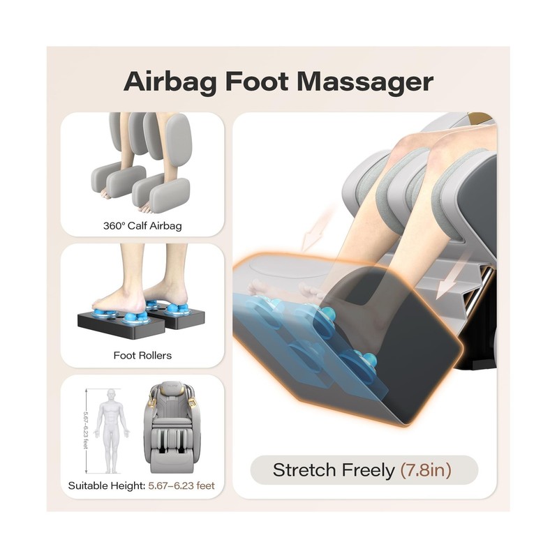 TLIFE Massage Chair Full Body, 160°Zero Gravity Recliner with Body Scan, 50 gallery