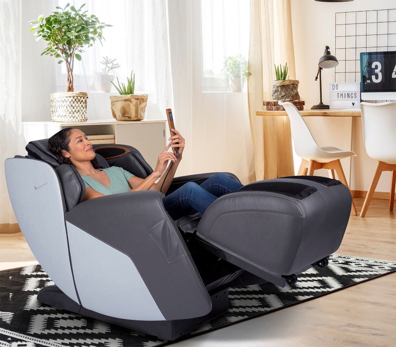 Gray Human Touch Quies Zero Gravity Massage Chair Recliner + Dual Lumbar Heat gallery