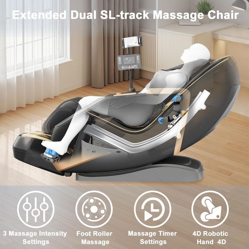 Zero Gravity Full Body Massage Chair with 4D Arms, Heating & AI Control gallery