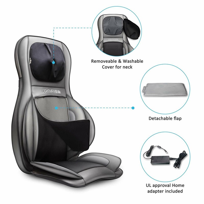 Back Neck Shoulder Waist Hips Massage Seat Chair Cushion w/ 3D Heat & Vibration gallery