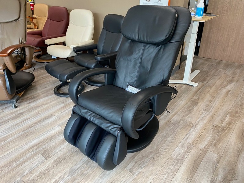 💥 Human Touch HT-125 Massage Chair Massaging Recliner - Black Leather Pad Set gallery