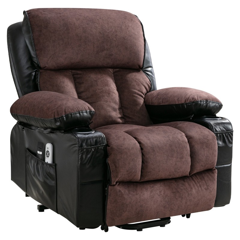350 lbs Power Lift Recliner Massage Chair with Heat & Function for Elderly Brown gallery