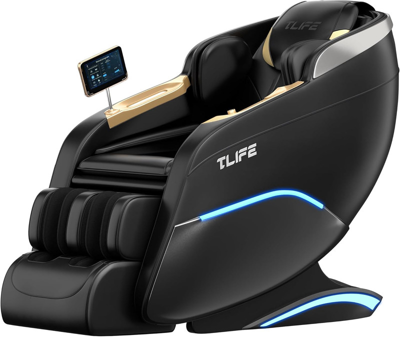 Full Body Shiatsu Massage Chair, Zero Gravity, 12 Auto Modes, Heating, Black