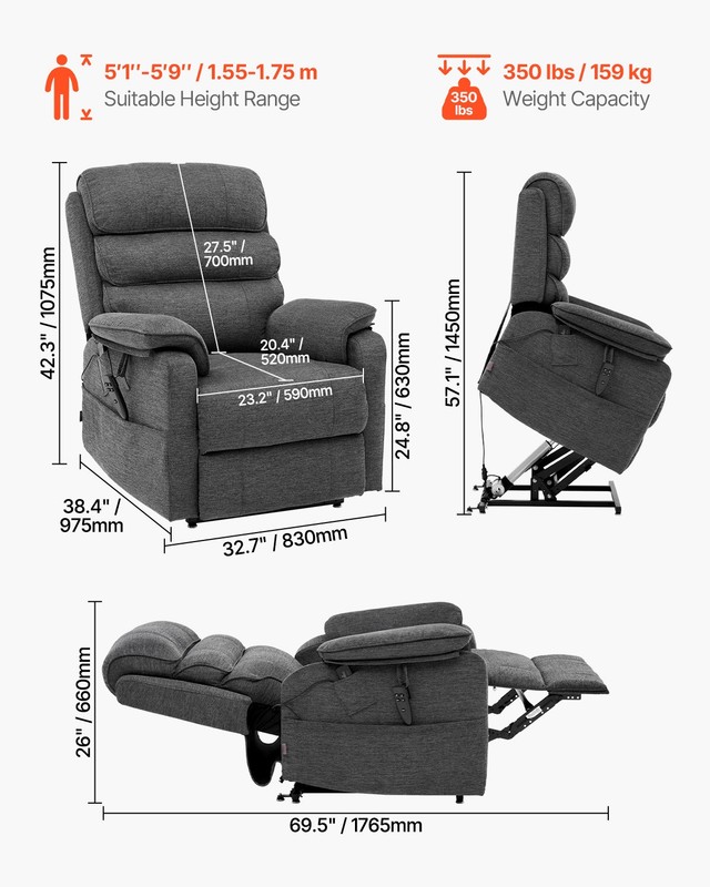 Uimoso Power Lift Recliner Chair for Elderly Heat and Massage Electric Recliner gallery