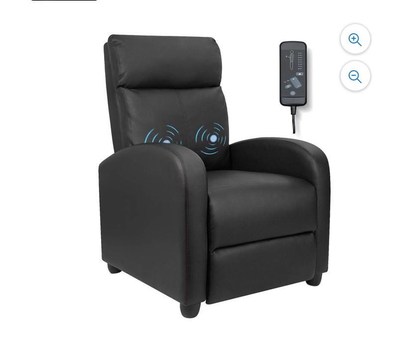 Homall Massage Recliner Home Theater Seating PU Leather Living Room Sofa, Black