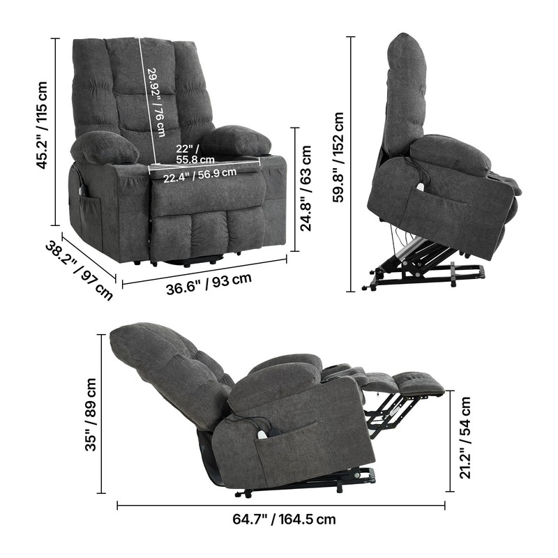 Uimoso Electric Recliner Chair with Massage and Heating Functions gallery