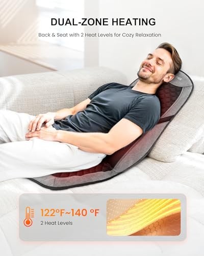 Back Massager with Heat, Massage Seat Cushion for Seat Cushion-Classic Black gallery