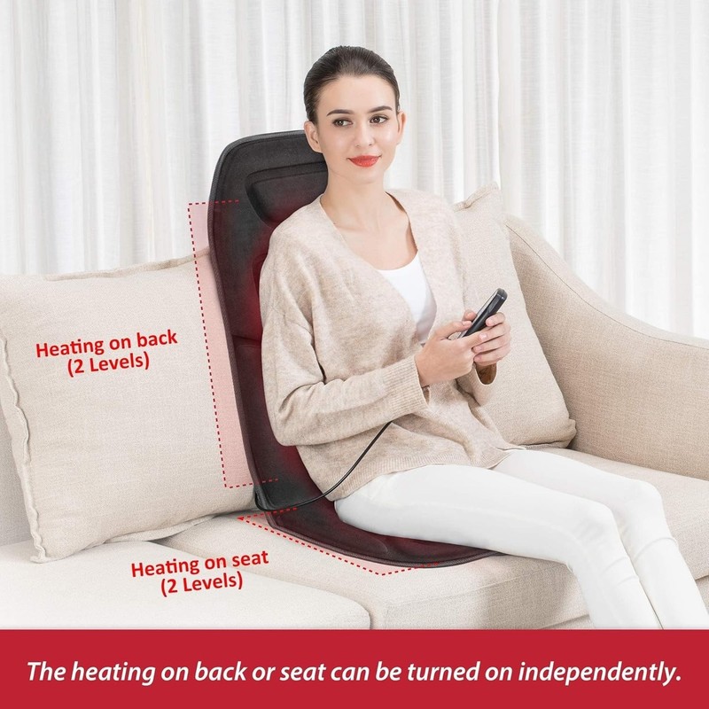 Heated Massage Chair Pad with 10 Vibrating Motors - Perfect for Home or Office gallery