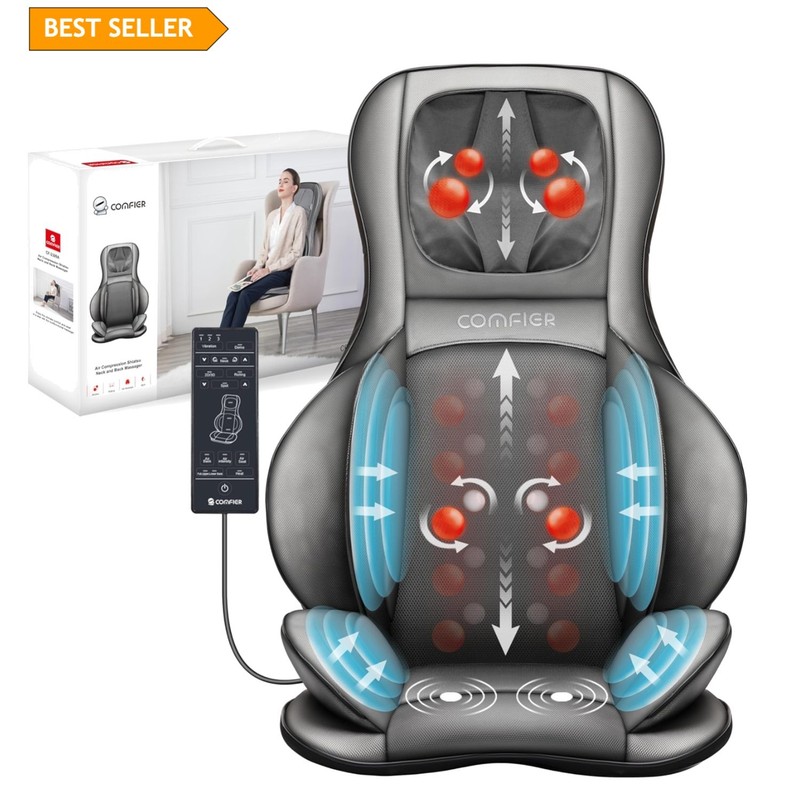 Shiatsu Neck & Back Massager Chair Pad w/ Heat – Perfect Father’s Day Gift