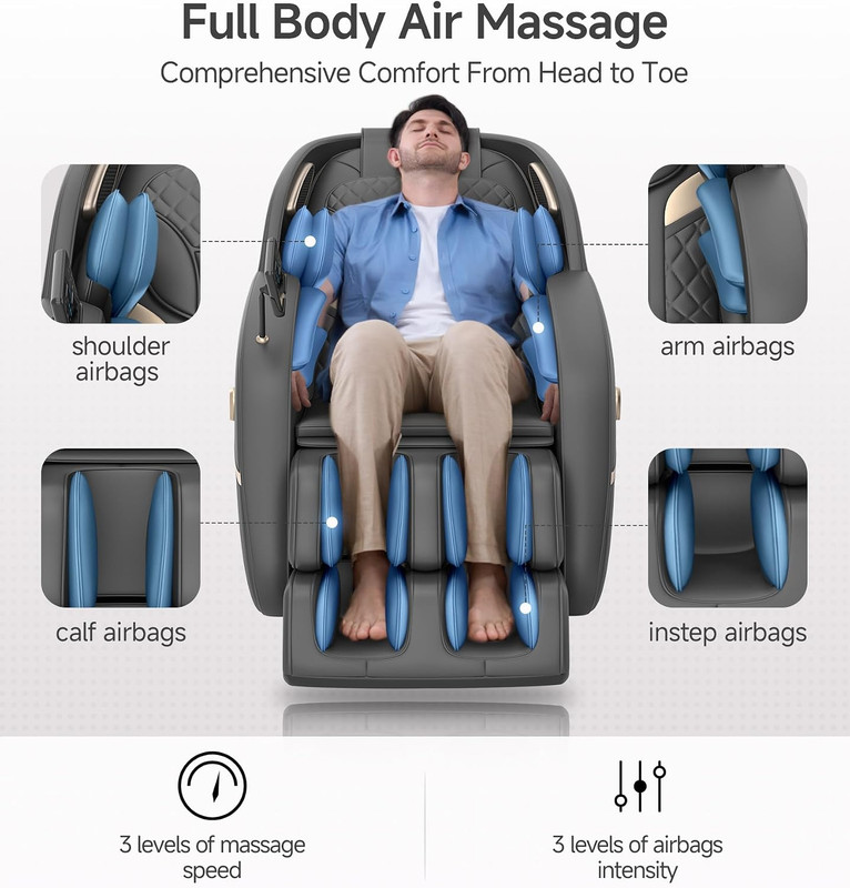 3D Full Body Massage Chair with Bluetooth, Zero Gravity & 16 Auto Modes gallery