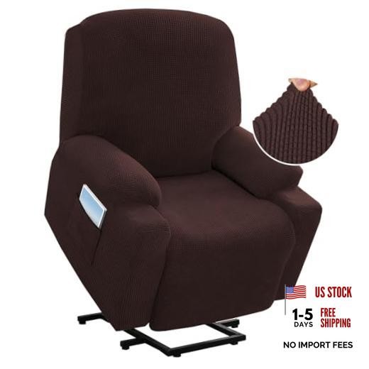 Stretch Couch Cover Electric Power Lift Recliner Chair Slipcover Chocolate
