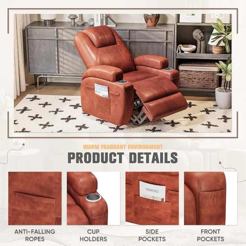 Electric Lift Recliner Chair W/ Vibration Massage Storage Pockets Easy Assembly gallery