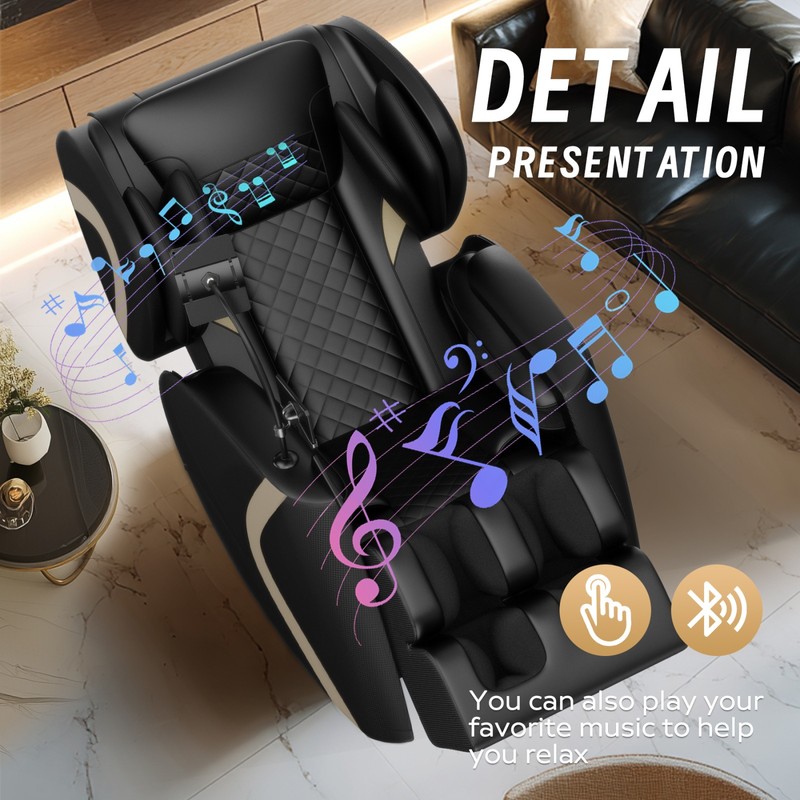 Zero Gravity Full Body Air Pressure Massage Chair Recliner Black gallery