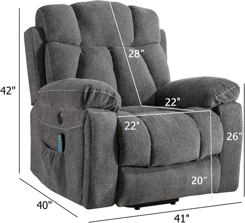 CANMOV Large Power Lift Recliner Chairs with Massage and Heat for Elderly Big Pe gallery