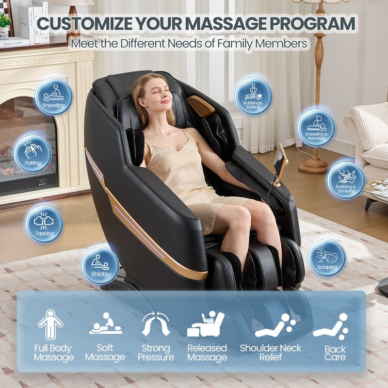 Full Body Zero Gravity 8 Points Massage Chair Recliner Heat,Shiatsu,Foot Roller gallery
