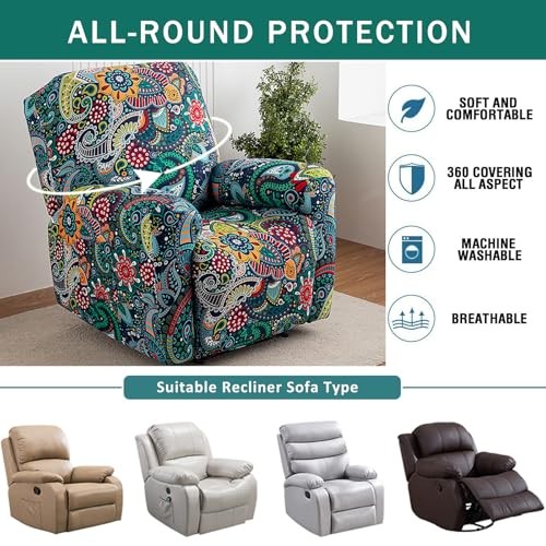 Recliner Covers 4 Pieces Stretch Lazy Boy Recliner Chair Covers That Stay 10 gallery