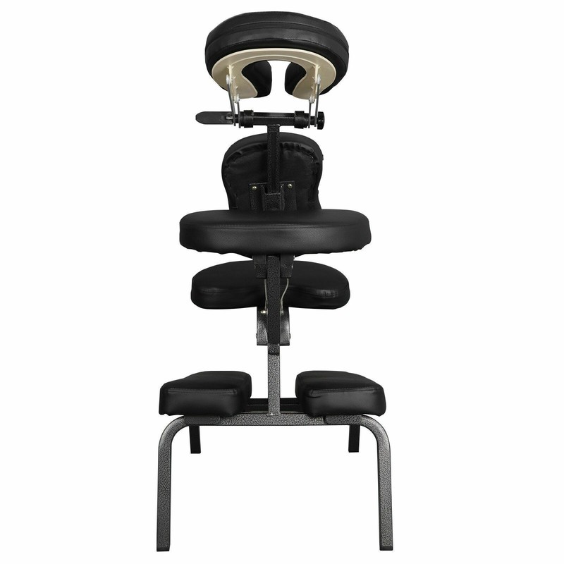 Portable Massage Chair Leather Pad Travel Massage Tattoo Spa Chair, Black gallery