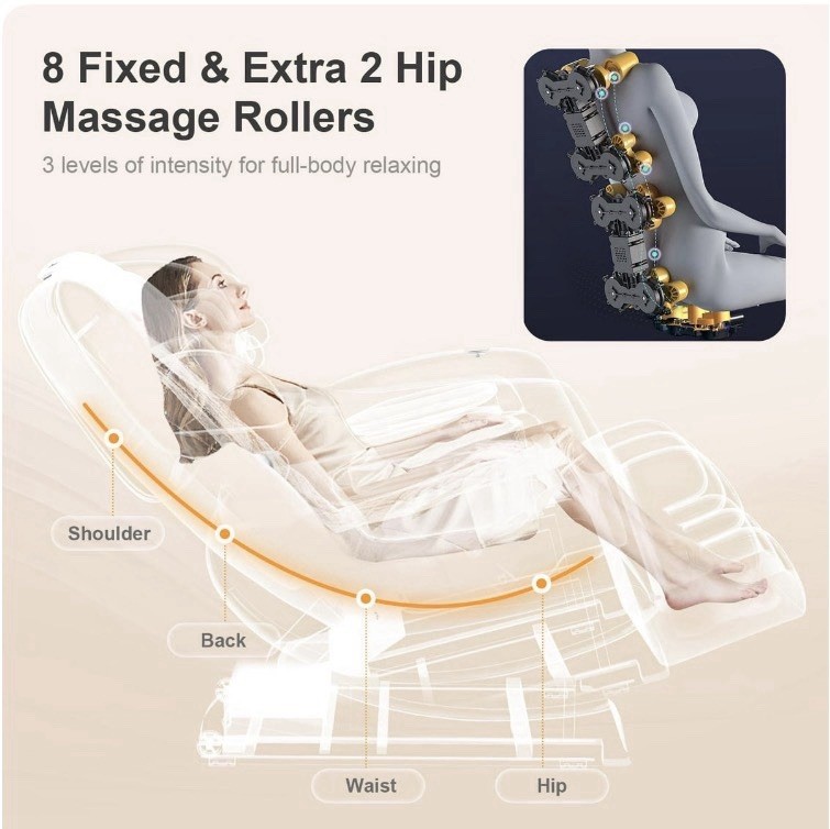 Znines Full Body Massage Chair Zero Gravity Heat Foot Massage Bluetooth Gray gallery