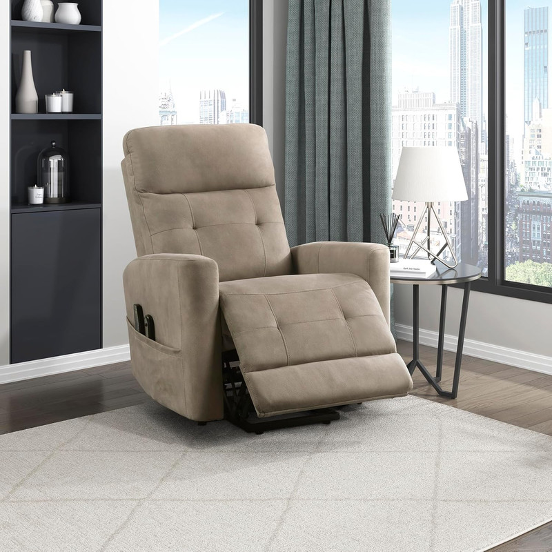 Power Lift Recliner with Heat and Massage for Adults Elderly Ergonomic, Textured