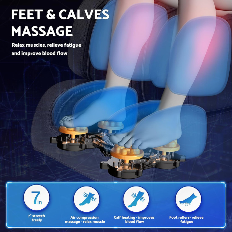 Zero Gravity Full Body Massage Chair with Heat, 20 Modes & Bluetooth Speaker gallery