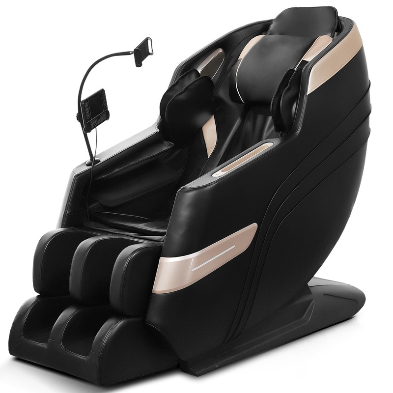 Full-Body Massage Chair with Bluetooth, Zero-Gravity & Heat, Black