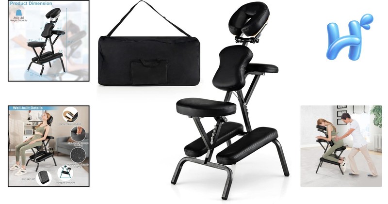 Portable Lightweight Massage Chair with Carrying Bag - Adjustable & Ergonomic gallery