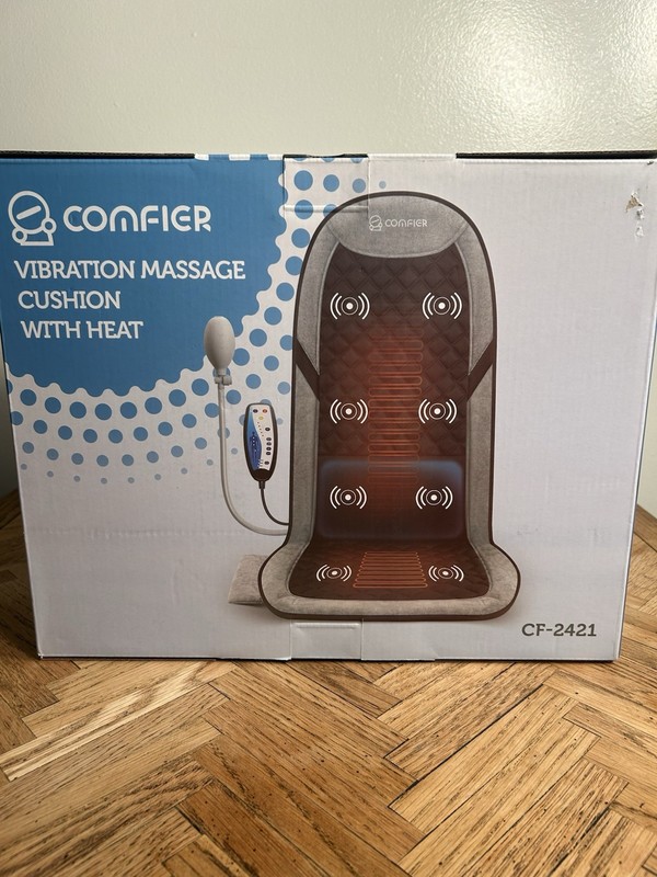 Comfier Heated Seat Cushion Back Massager 8 Vibration Modes Chair Pad NEW CF2421 gallery