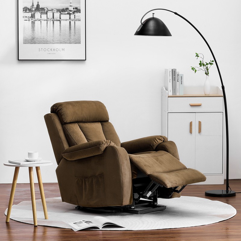 Remote Control Power Lift Recliner Chair Electric Sofa Soft Fabric for Elderly