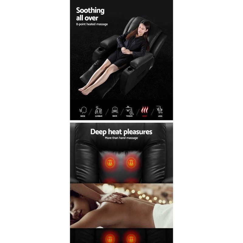 NNEDSZ Electric Massage Chair Recliner Luxury Lounge Sofa Armchair Heat Leather gallery