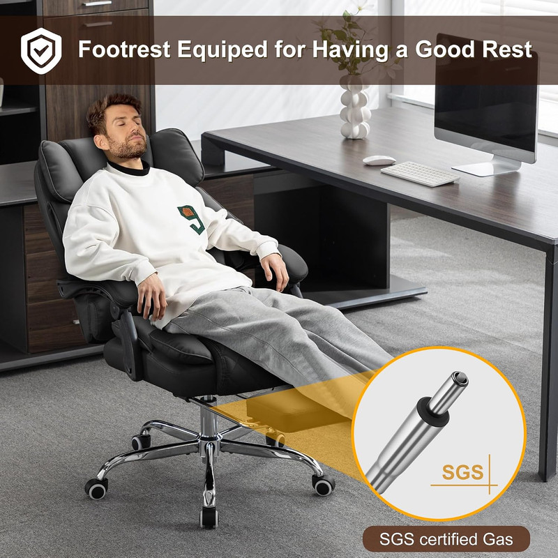 Kneading Massage Office Chair with Heated,90-135° Reclining Executive Office Cha gallery