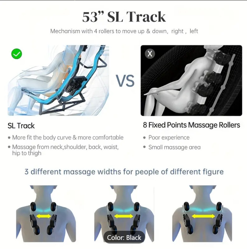 Healthrelife Full Body Massage Chair Massage Recliner SL Track Yoga Stretching gallery