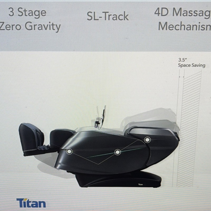 Titan 4D SL-Track Zero Gravity Electric Massage Chair 18 Modes Gray gallery